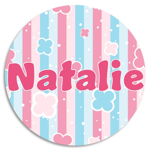 Natalie - 100 Pack Circle Stickers 3 Inch Name Tag Water Bottle School Supplies