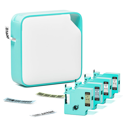 Vixic D1600 Label Maker Portable Bluetooth Label Maker for iPhone, Small Label Printer Mini Label Maker for Home School Office Organization, Compatible with iOS & Android, Green