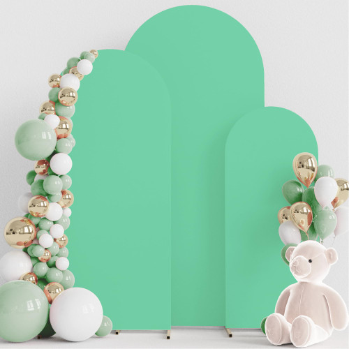 Wokceer Set of 3 Wedding Arch Cover Spandex Fitted Wedding Arch Stand Covers Round Top Chiara Arch Backdrop Stands Cover for Birthday Party Ceremony Banquet Decoration 4ft,5ft,6ft Aquamarine