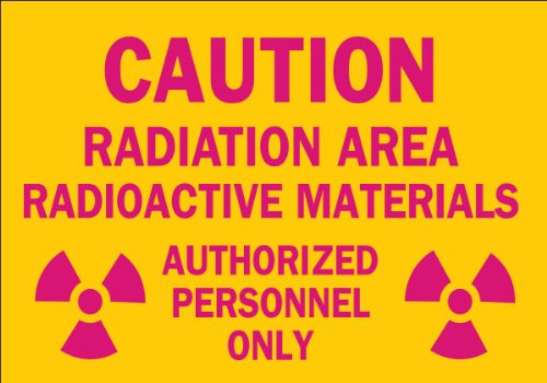 Brady 25283 Plastic Radiation & Laser Sign, 10" X 14", Legend "Caution Radiation Area Radioactive Materials Authorized Personnel Only (with Picto)" Brady 25283 Plastic Radiation & Laser Sign, 10" X 14", Legend "Caution Radiation Area Radioactive Materials Authorized Personnel Only (with Picto)"
