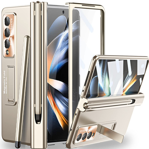 Miimall for Samsung Galaxy Z Fold 4 Case with S Pen, Fold 4 Pen with Pen Holder + Lens Film + Front Screen Protector Film + Luxury Case for Galaxy Z Fold 4 2022(Champagne Gold) Miimall for Samsung Galaxy Z Fold 4 Case with S Pen, Fold 4 Pen with Pen Holder + Lens Film + Front Screen Protector Film + Luxury Case for Galaxy Z Fold 4 2022(Champagne Gold)