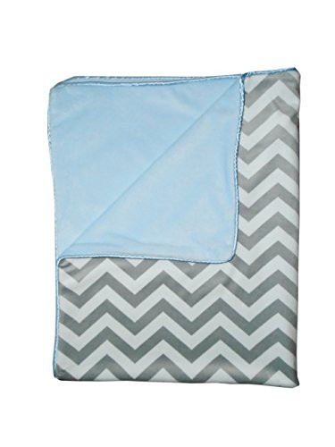 Baby Doll Bedding Minky Chevron Crib Comforter, Blue
