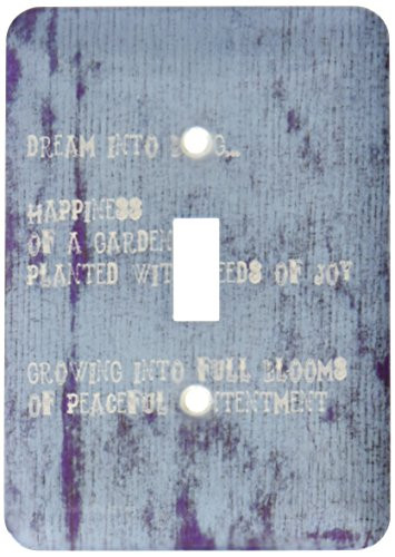 3dRose lsp_30455_1 Blue Tie Dye Happiness Poem Inspirational Quotes Poetry Single Toggle Switch