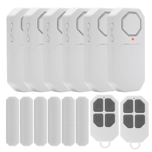 Door Alarm for Home Security with Remote, 6 Pcs Wireless Door Sensor Alarm with Adjustable Volume for Home, Kids Safety