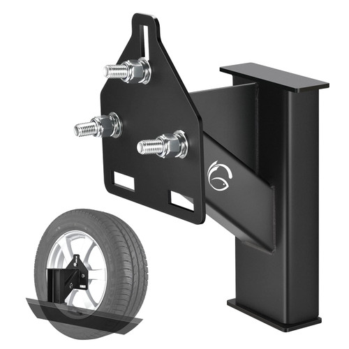 GADFISH Stake Pocket Spare Tire Carrier Mount, 3-Nuts Design Trailer Bracket Heavy Duty Holder, Fits 4 & 5 & 6 Lugs Trailer Wheels on 4",4.5'',4.75'',5'',5.5''and 6''Bolt Patterns, Holds up to 150 Lbs