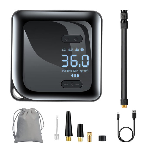 TICARVE Tire Inflator Portable Air Compressor, 150PSI Cordless Air Pump for Car Tires with 5000mAh Battery Digital Electric Tire Pump with LCD LED Light for Cars, Bikes, Motorcycles, Balls TICARVE Tire Inflator Portable Air Compressor, 150PSI Cordless Air Pump for Car Tires with 5000mAh Battery Digital Electric Tire Pump with LCD LED Light for Cars, Bikes, Motorcycles, Balls