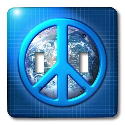 3dRose LLC lsp_18146_2 Peace on Earth Large Blue Sign Over The Planet Earth Double Toggle Switch
