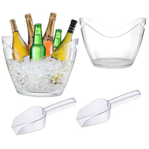 Plastic Ice Bucket Large Ice Bucket 8 Liter Ice Buckets Clear Ice Bucket with Scoop Drink Bucket Beverage Bucket Beverage Tubs for Parties Wine Bucket Champagne Bucket (2 Pcs) Plastic Ice Bucket Large Ice Bucket 8 Liter Ice Buckets Clear Ice Bucket with Scoop Drink Bucket Beverage Bucket Beverage Tubs for Parties Wine Bucket Champagne Bucket (2 Pcs)