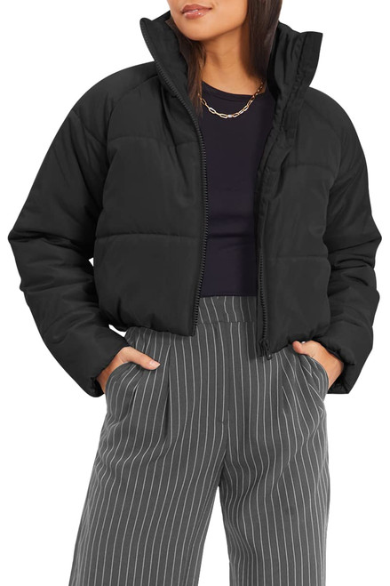 AUTOMET Women's Winter Coats Cropped Puffer Jacket Long Sleeve Zip Stand Collar Pockets Baggy Short Warm Down Jackets AUTOMET Women's Winter Coats Cropped Puffer Jacket Long Sleeve Zip Stand Collar Pockets Baggy Short Warm Down Jackets