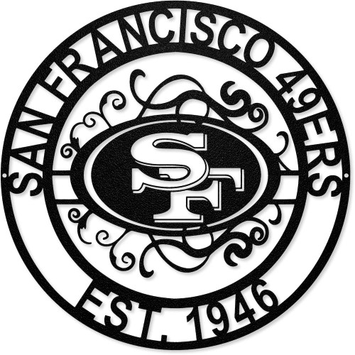 NFL San Francisco 49ers Laser Cut Metal Sign,Black