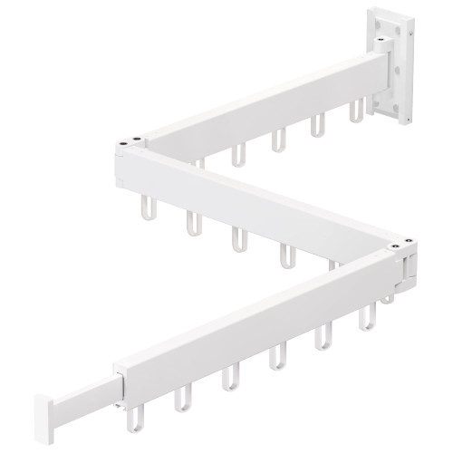 ZdwCyl Clothes Drying Rack,Laundry Drying Rack Wall Mount, Space Saver Wall Mounted Clothes Rack,Retractable,Collapsible(Tri-Fold), White Color Drying Rack Clothing(Ring)