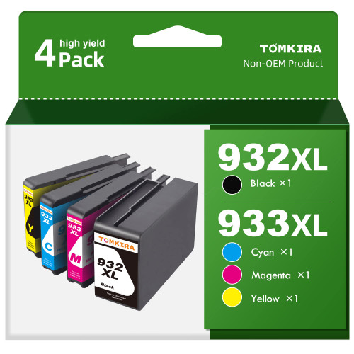 933 933XL 932XL 932 Ink Cartridges Compatible for HP 932XL for HP 933XL Ink Cartridges Combo Pack Compatible for HP Officejet 6600 6700 7612 7610 7110 6100 7510 Printers (Black, Cyan, Magenta, Yellow)