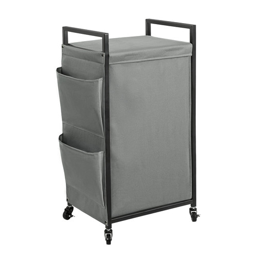 WOWLIVE Rolling Laundry Hamper with Lid,Large Laundry Basket Organizer with Wheels,Iron-Made 100L Laundry Sorter with Removable Bag,Tall Dirty Clothes Hamper Dorm Room Storage for Bedroom (Grey) WOWLIVE Rolling Laundry Hamper with Lid,Large Laundry Basket Organizer with Wheels,Iron-Made 100L Laundry Sorter with Removable Bag,Tall Dirty Clothes Hamper Dorm Room Storage for Bedroom (Grey)