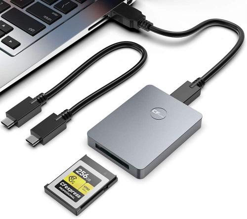 CFexpress Card Reader, 10Gbps Type B CFexpress Adapter USB C to USB C/USB A Memory Card Reader with USB3.1 Gen2 Transfer Speed, Compatible with Windows/Mac/Linux/Android