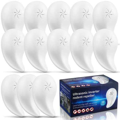 Qualirey 20 Pieces Ultrasonic Pest Repeller Indoor Pest Control Mosquito Repellent Rodent Repellent Electronic Plug in Bug Repellent Indoor Roach, Rodent, Mouse, Bugs, Mosquito, Mice, Spider