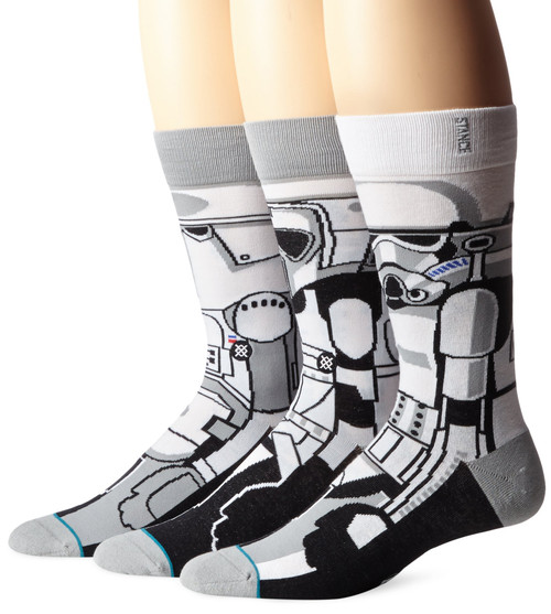 Stance Men's Trooper Crew Socks, White, Sock Size:10-13/Shoe Size: 6-12