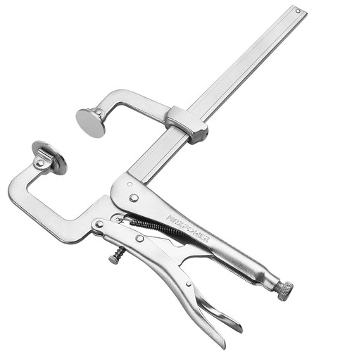 MAXPOWER Sliding Arm Locking C Clamp 12 inch, Max Jaw Opening Capacity 12", Throat Depth 2-1/4"