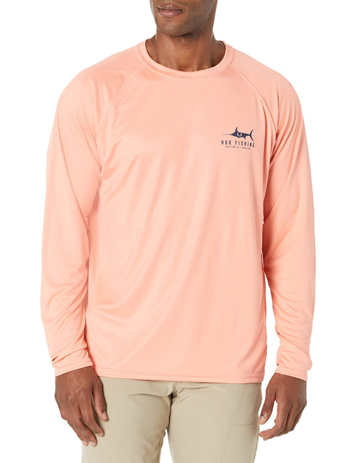 HUK mens Pursuit Long Sleeve |Sun Protecting Fishing Shirt, Sunset Marlin - Desert Flower, Large US HUK mens Pursuit Long Sleeve |Sun Protecting Fishing Shirt, Sunset Marlin - Desert Flower, Large US