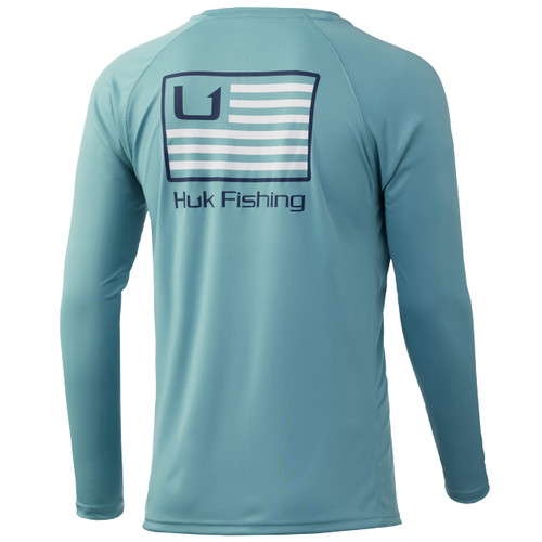 HUK Men's Standard Pursuit Long Sleeve Sun Protecting Fishing Shirt, Huk & Bars-Porcelain Blue, X-Large HUK Men's Standard Pursuit Long Sleeve Sun Protecting Fishing Shirt, Huk & Bars-Porcelain Blue, X-Large