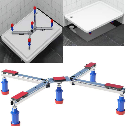 DALUOBO Pentagonal Steel Shower Tray Support Frame for Steel Base with and Acrylic Shower Trays from 29.5 inch to 39.4 X 39.4 inch (Long Legs)