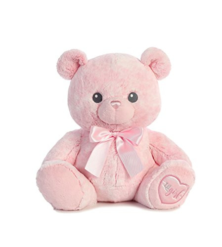 Aurora World Lil Girl Plush Bear, Pink