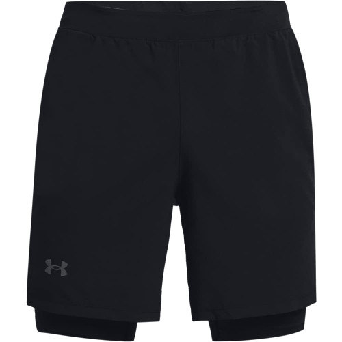 Under Armour Men's Launch Run 7-Inch 2-in-1 Shorts , Black (001)/Reflective , Large