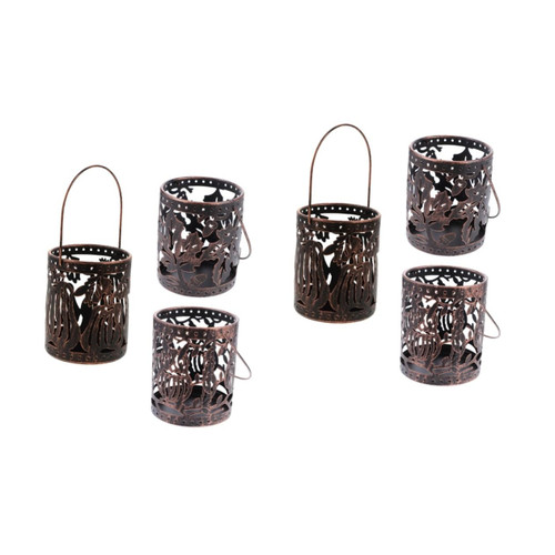 BESTOYARD 6 Pcs Halloween Candle Holder LED Decor Metal Brackets Vintage Decor Ghost Candle Holder Halloween Tealight Candle Holder Halloween Candle Rack Tea Light Holder Candlestick Holders