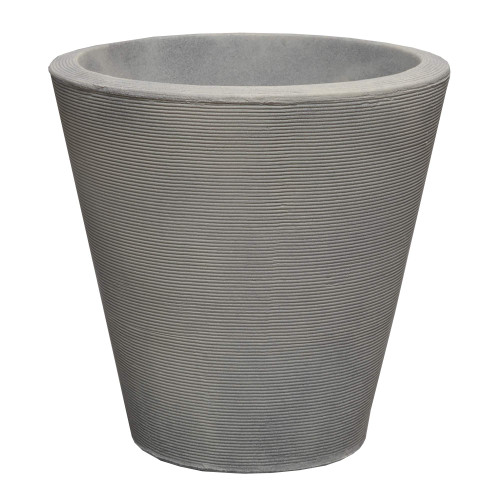 Crescent Garden Madison Planter, Double-Walled Plant Pot, 14" (Weathered Stone)