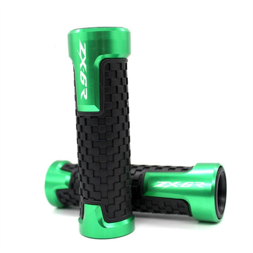 AHGNI Motorcycle Handlebar Grips 7/8"22mm Universal Motorcycle Handle Handlebar Hand Bar Grip for Kawasaki ZX-6R ZX6R 1995-2012 2005 2006 2007 2008 2009-2011 (Color : Green, Size : 7/8" 22mm)