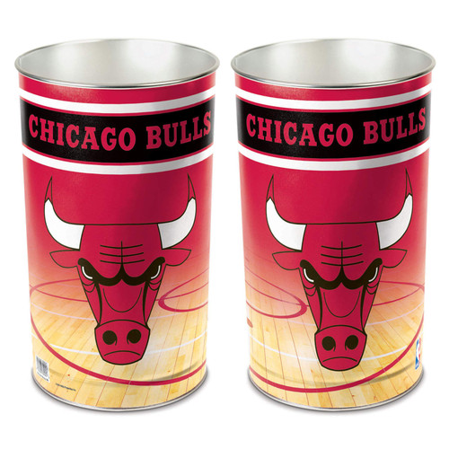 WinCraft NBA Chicago Bulls Tapered Wastebasket, 15" WinCraft NBA Chicago Bulls Tapered Wastebasket, 15"