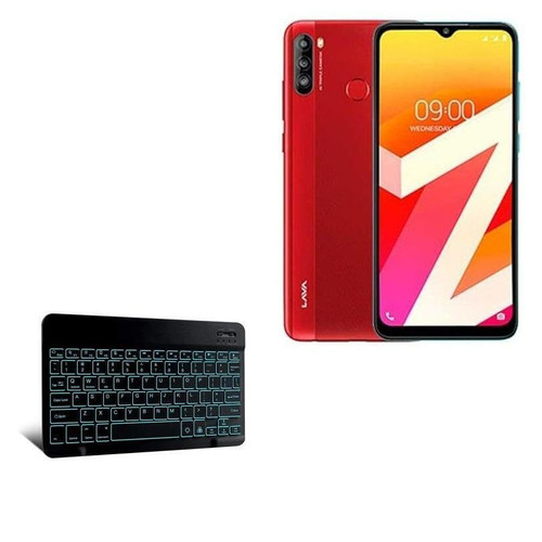 BoxWave Keyboard Compatible with Lava Z6 - SlimKeys Bluetooth Keyboard - with Backlight, Portable Keyboard w/Convenient Back Light - Jet Black
