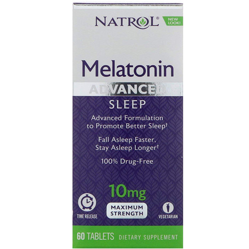 Natrol Advanced Sleep Melatonin Tablets, Maximum Strength 10 mg 60 ea (Pack of 4) Natrol Advanced Sleep Melatonin Tablets, Maximum Strength 10 mg 60 ea (Pack of 4)