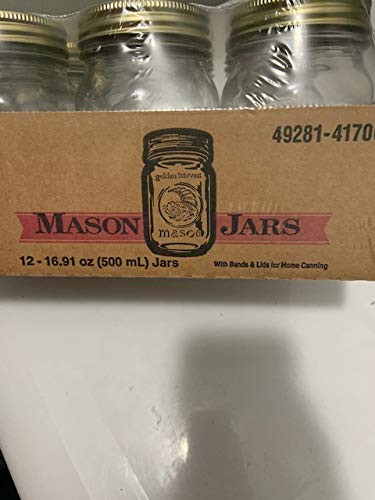 16 oz Pint Mason Jars Regular Mouth 12/Case Golden Harvest