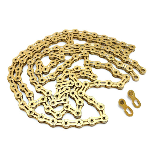 Tipsum X11SL 11s 11 Speed 118 Links Road MTB Bike Hollow Chain Fit Shimano SRAM Campagnolo (Titanium Gold)