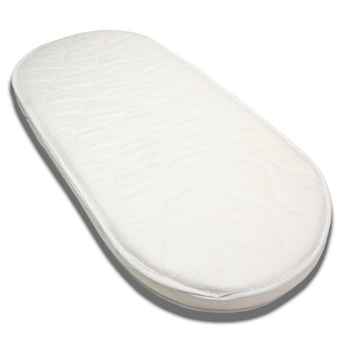 First Essentials Baby Bassinet Cradle Mattress Oval 18" x 36" Breathable Foam Interior Waterproof Padded Design.