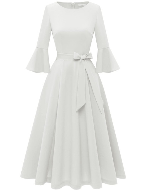 White Formal Dresses for Women Sleeves Cocktail Dresses for Women Wedding Guest Modest Dress for Church Homecoming Dresses for Women White S White Formal Dresses for Women Sleeves Cocktail Dresses for Women Wedding Guest Modest Dress for Church Homecoming Dresses for Women White S