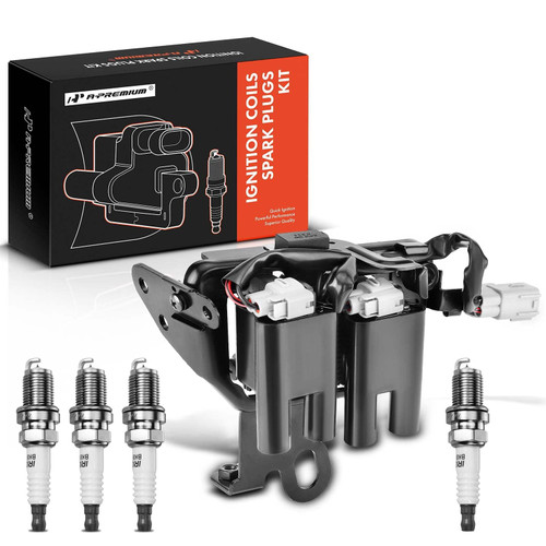 A-Premium Ignition Coils and Spark Plugs Kits Compatible with Hyundai Elantra 2003-2006, Tucson 2005-2009, Tiburon 2003-2008 & Kia Sportage 2005-2007 Spectra/Spectra5 2005-2009, 2.0L A-Premium Ignition Coils and Spark Plugs Kits Compatible with Hyundai Elantra 2003-2006, Tucson 2005-2009, Tiburon 2003-2008 & Kia Sportage 2005-2007 Spectra/Spectra5 2005-2009, 2.0L