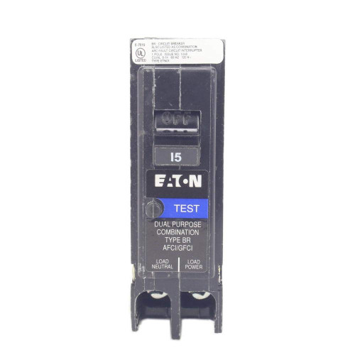 BR 15 Amp 1-Pole Dual Function (Arc Fault/Ground Fault) Plug-On Neutral Circuit Breaker