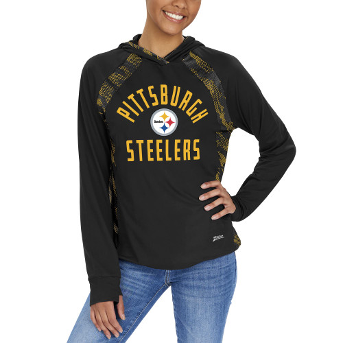 Officially Licensed Zubaz Women's NFL Elevated Lw Hood With Team Color Viper Print, Pittsburgh Steelers, Size Small Officially Licensed Zubaz Women's NFL Elevated Lw Hood With Team Color Viper Print, Pittsburgh Steelers, Size Small