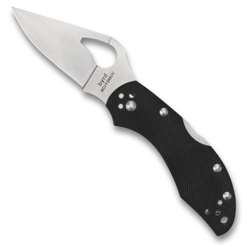 Spyderco Byrd Robin 2 Knife with 2.40" Stainless Steel Blade and High Performance Black G-10 Handle - PlainEdge - BY10GP2