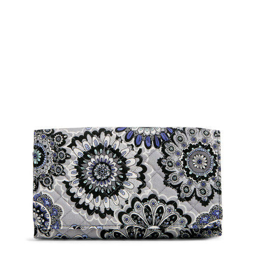 Vera Bradley Women's Cotton Trifold Clutch Wallet With RFID Protection, Tranquil Medallion - Recycled Cotton, One Size