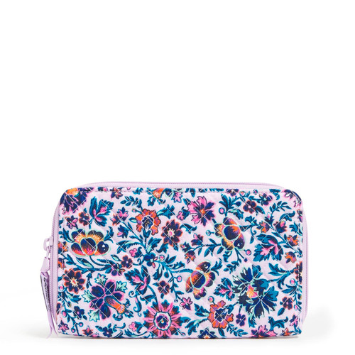 Vera Bradley Women's Cotton Deluxe Travel Wallet With RFID Protection, Cloud Vine Multi - Recycled Cotton, One Size
