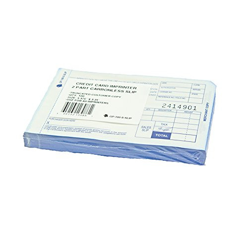 2 Part Short Credit Card Imprinter Sales Slips, Pack of 50