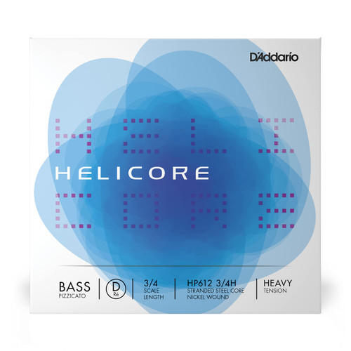 D'Addario Helicore Pizzicato Bass Single D String, 3/4 Scale, Heavy Tension