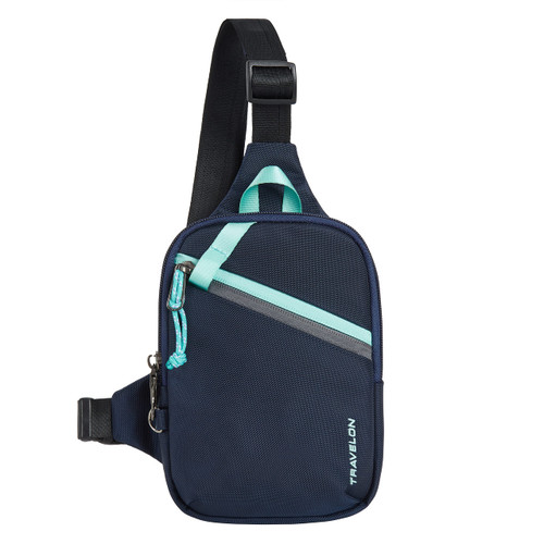 Travelon Greenlander Sustainable Anti-Theft Compact Sling, Galaxy Blue