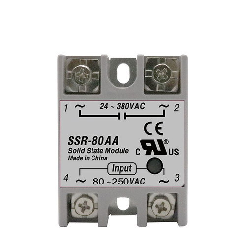 SSR-60AA SSR-100AA SSR 60A 80A 100A Solid State Relay Module AC 80-250V Input AC 24-380V Output for PID Temperature Controller 1Pcs (Color : AA, Size : SSR-80A)