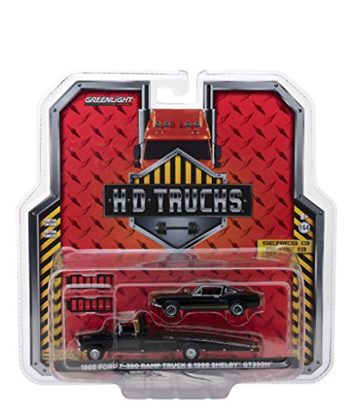 1968 Ford F-350 Ramp Truck and 1966 Shelby GT350H Black with Gold Stripes HD Trucks Series 13 1/64 Diecast Models by Greenlight 33130 A 1968 Ford F-350 Ramp Truck and 1966 Shelby GT350H Black with Gold Stripes HD Trucks Series 13 1/64 Diecast Models by Greenlight 33130 A