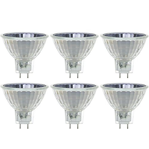 Sunlite 40723-SU 20MR16/CG Halogen 20W 120V MR16 Flood Light Bulbs, GY8 Base, 6 Pack, 3200K Warm White