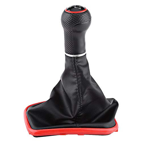 Qiilu 5 Speed Shift Boot Gear Shifter Knob Gaitor Boot Kit For VW Jetta Bora Golf MK4 1999-2004