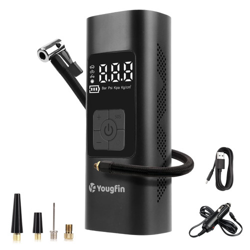 YOUGFIN Tire Inflator Portable Air Compressor, Air Pump for Car Tires Max 150 PSI, Bike Pumps with PSI Gauge, Wheel & Tire Air Compressors & Inflators for Motorcycle Ball YOUGFIN Tire Inflator Portable Air Compressor, Air Pump for Car Tires Max 150 PSI, Bike Pumps with PSI Gauge, Wheel & Tire Air Compressors & Inflators for Motorcycle Ball